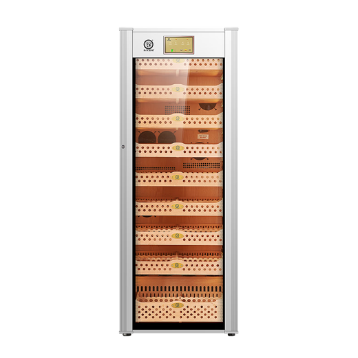 Bulldog cigar cabinet, constant temperature and humidity control, cedar wood compressor, cigar humidifier, red wine cabinet, dual-purpose ammonia removal, WiFi energy-saving, frequency conversion fingerprint lock, large capacity VC528, fourth generation VC528 white + 1.79 meters high, key lock