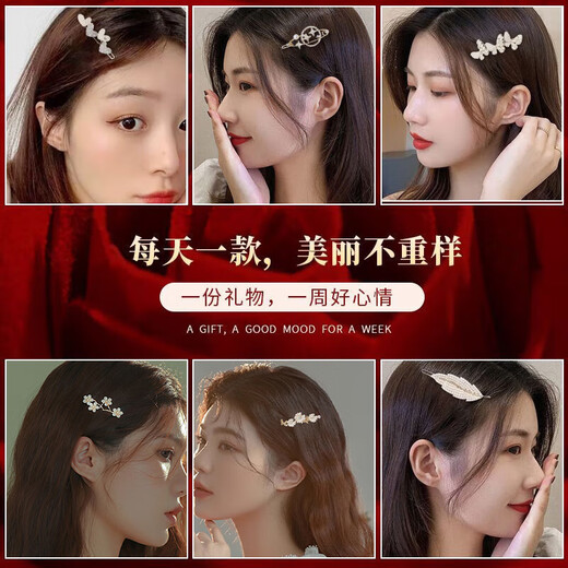 Dingjing sweet side one-word hairpin for women 2025 high-end hairpin birthday gift for girlfriend and wife
