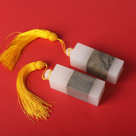 Three jewels in the study, jade seal, study ornaments, pen holder, ruler, office desktop decoration crafts, custom collection of books, calligraphy and painting, seal carving, name engraving, square private elder teacher, gift seal (engraving required, please contact customer service to pay the engraving fee)