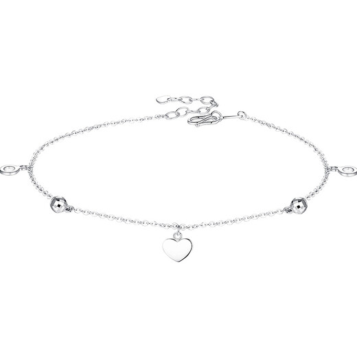 Aido Diamond pt950 platinum anklet for women, platinum heart-shaped round bead transfer bead foot ornament, weight 2.6-2.8 grams, length 22+2cm