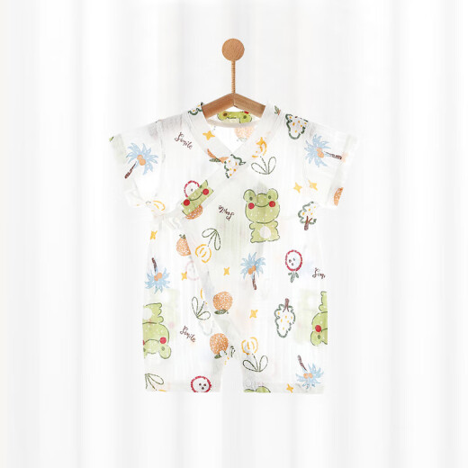 [Belleyi Summer Crawler] Baby Summer Onesie Algodón puro Algodón puro Ropa de lana de manga recién nacida, todos tus deseos se hacen realidad [6636] 80cm