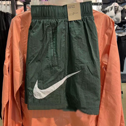 耐克（NIKE）运动裤女裤秋季休闲裤梭织透气跑步训练学生短裤 DM6740-323绿色大钩 M