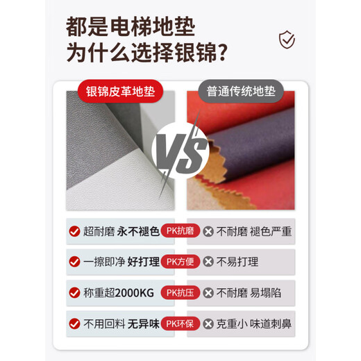 Chuangjingyi choisit le tapis de sol de la voiture d'ascenseur pour couper le tapis de plancher spécial pour le tapis personnalisé en cuir haut de gamme Hôtel Anti-slip Mat Echo-12043 160cm * 160cm de haut en cuir