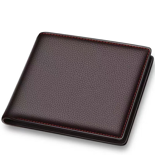 Qianfu Herren Brieftasche Trendy Wallet Herren echte Leder Textur Kurzstil Jungen und Studenten Koreanisch neue Brieftasche Herren Brieftasche Trendy Style 3 Black 4 Card