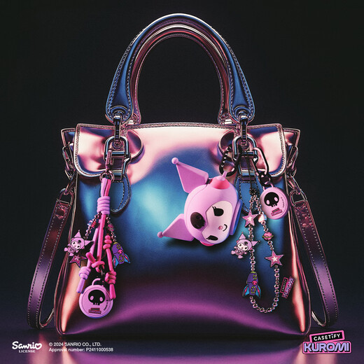 CASETIFY 三丽鸥家族 - 酷洛米x CASETiFY 联名 挂环钥匙圈 适用于部分手机壳或其他饰品迷你扣环挂链 酷洛米 AirTag 挂环钥匙圈