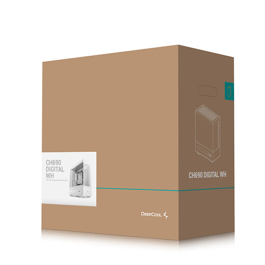 Jiuzhou Fengshen (DEEPCOOL) CH690 digital display computer chassis desktop main box (intelligent module digital display/ATX chassis/three-dimensional air duct/360 cold radiator/magnetic dustproof net) CH690 digital display white