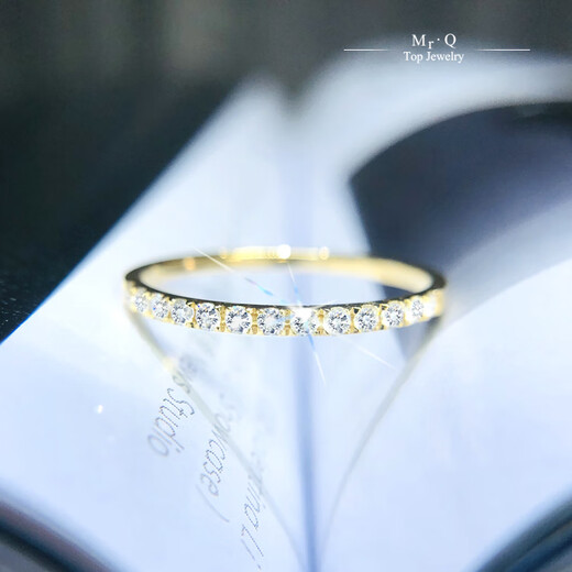 Slightly gifted 18K white bright real diamond row dreamK white rose gold daily gift to girlfriend, non-PT9 certificate, no grading below 20 points, rose gold-17 ring F-G/excellent white 30 points