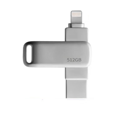 手机u盘安卓苹果华为小米vivo.oppo手机电脑两用高速金属1TB优盘 512GU盘[银色]