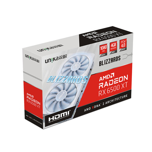 Профессиональная дискретная видеокарта двойной чувствительности AMD Radeon RX6500XT 4G Blizzard Series для киберспортивных игр RX 6500XT Blizzard 4GD6 V2