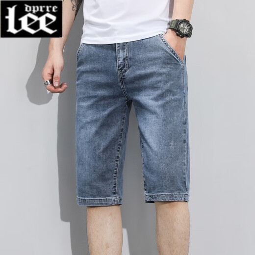 Lee dprre summer thin men's denim shorts trendy brand loose casual three-quarter pants 2025 new five-point ice silk mid-pants 687 blue 28