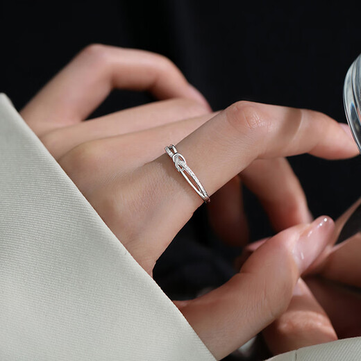 Mendali brand ring S999 sterling silver 2025 plain ring versatile open ring niche high-end female light luxury ring star ring local warehouse, next day delivery opening adjustable