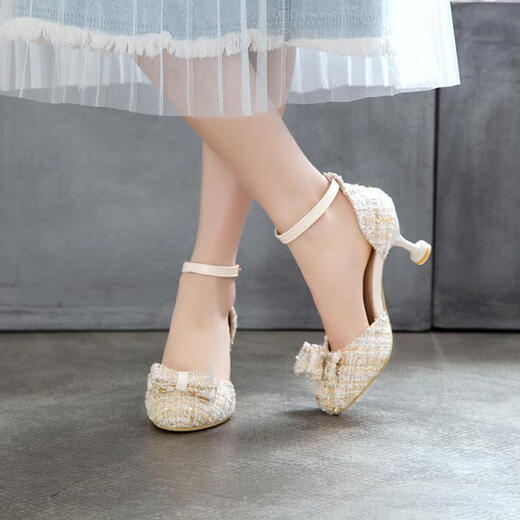 Ye Yu girl 9-year-old child high-heeled shoes princess shoes 2024 new primary school students performance children's sandals stiletto heel 12 summer black heel height 6 cm 32 / inner length 21CM