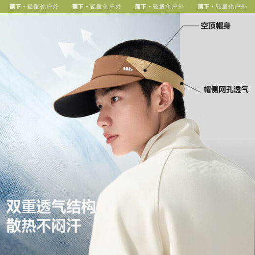 蕉下（beneunder）帽子男防晒帽遮阳帽运动吸汗网球帽空顶帽DS567银河灰
