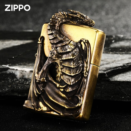 Zippo plus léger Zippo authentique en laiton Dragon Men's Gift Custom Retro Nostalgic Collection SMAUG - Version autonome DY9902TZ