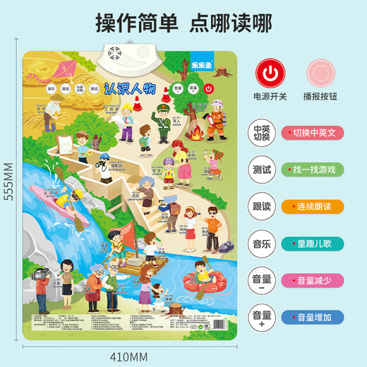 Lelefish Kinder Audio Hanging Bilder Sprachspielzeug Lesen Sie die Wandhanging-Malerei Baby-Lernmaschine ein neuer Stil englischer Buchstaben (Netzteil + Hook