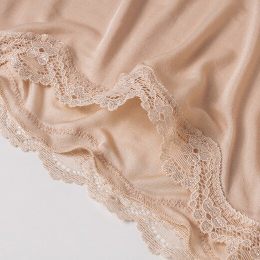 Siberian thin silk underwear for women 100% mulberry silk shorts sexy lace markless breathable boxer pants large size skin color 3886 M [reference weight 90~105 Jin [Jin equals 0.5 kg]]