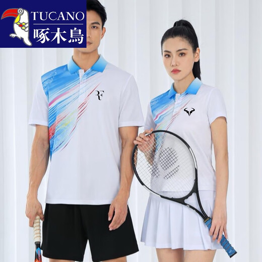 Woodpeckers neues Tennis kurzer Top Badminton Männer und Frauen schnell trocknend kurzärmeliger Anzug Sportbekleidung Tisch Tennis Uniform Weiß-Pure-Version S