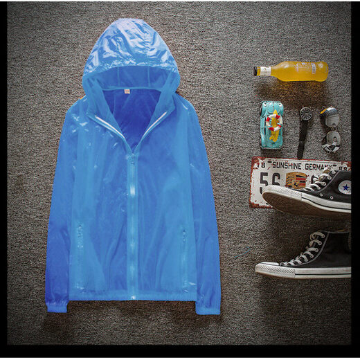 Sunscreen clothes men's summer thin coat breathable sunscreen clothes couple outdoor fishing jacket teenager hooded solid color white 826 XL