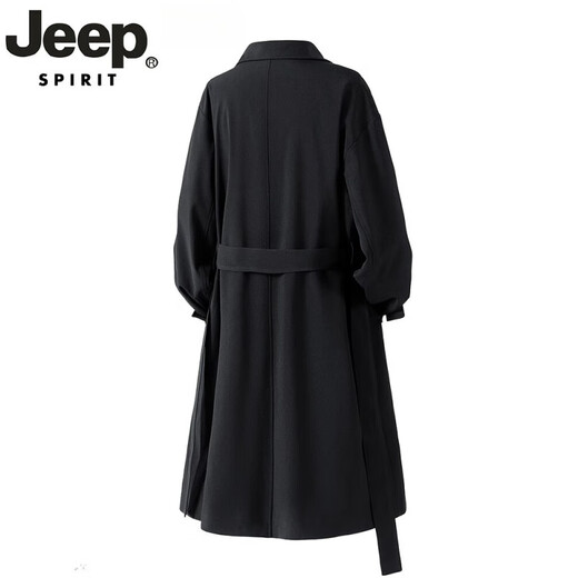 JEEP SPIRIT light luxury high-end German mid-length windbreaker men's British style casual over-the-knee coat jacket men's casual new product black 2XL recommended weight 160-180Jin Jin equals 0.5 kg