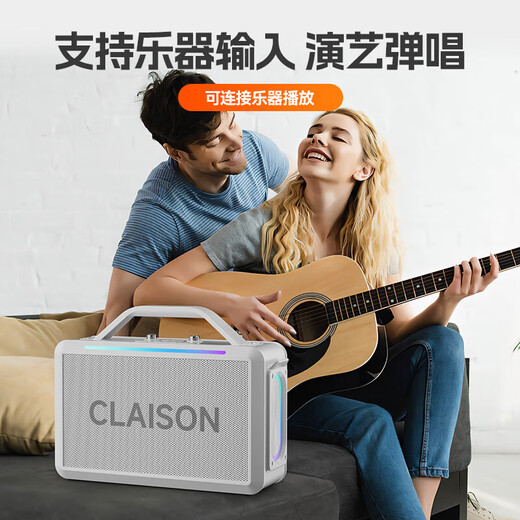 CLAISON音响蓝牙户外广场舞ktv音箱k歌麦克风功放一体机便携大音量家用商超手提高音质超长续航防水设计 超重低音【K歌版】+双麦克风