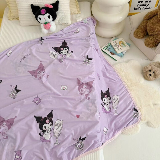 Abay Class A baby summer cool quilt newborn children ice silk blanket baby air conditioning quilt kindergarten cool knitted small quilt Fruit Panda Class A cool summer blanket machine washable 120x150cm 1-7 years old