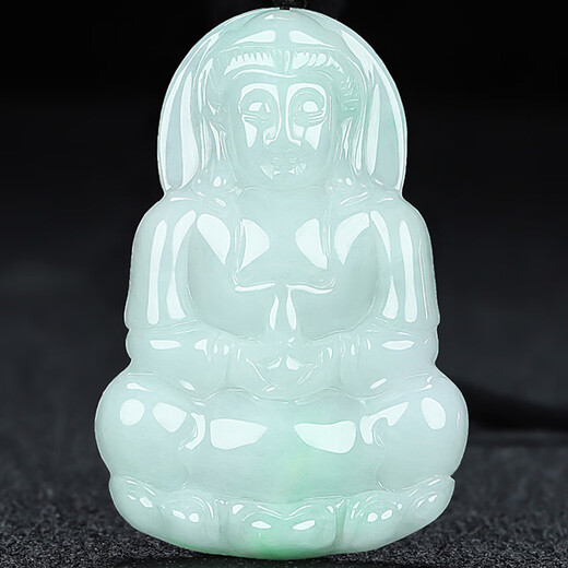 陛玉A货翡翠观音吊坠男士玉坠附鉴定证书