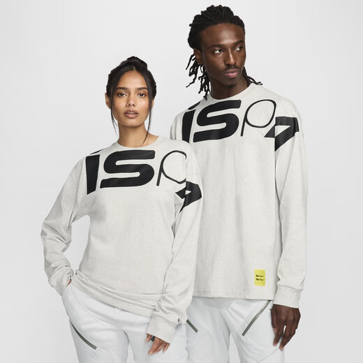 耐克（NIKE）官方ISPA男女长袖上衣情侣纯棉休闲运动叠搭舒适FJ7375 010黑/黑 L