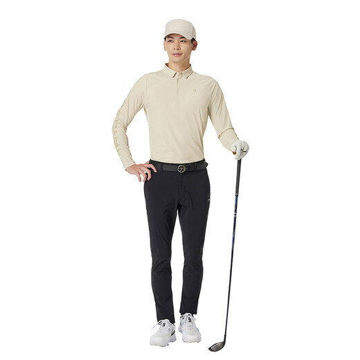 
Taylormade TaylorMay Golf Clothing 2025 New Spring and Autumn Men's Top Golf Long Sleeve Windproof POLO Shirt M13116 Beige XL