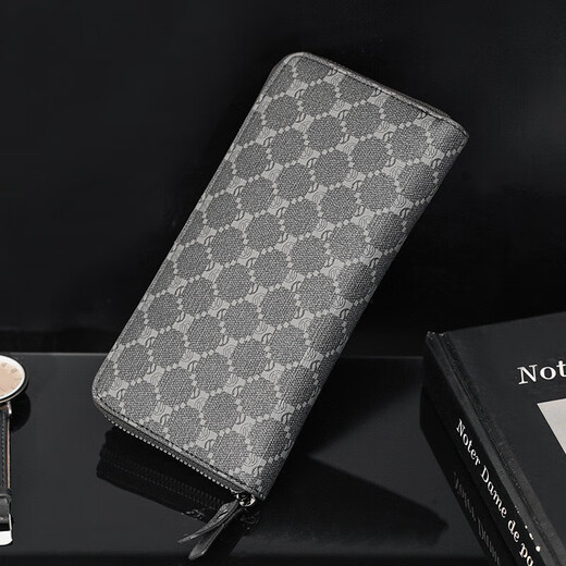 SMVP Men pour hommes, longue capacité, portefeuille multi-cartes, portefeuille multifonction d'entreprise pour hommes, donnez des cadeaux à son mari, motif noir