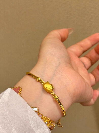Mo Qianxue French Michelle Kitty Cat 18K Gold Bracelet Fashionable and Versatile Temperament Bracelet Kitty Cat Bracelet