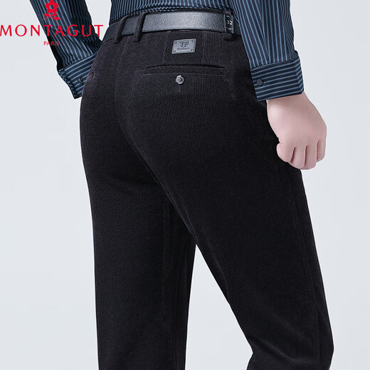 MONTAGUT corduroy men's casual pants spring and autumn new business casual middle-aged father men's thick pants blue 9761 29