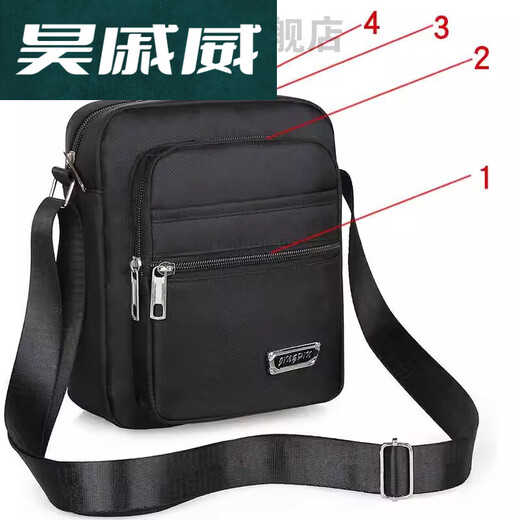 Nanbowan Casual Crossbodybody Sac Canvas Sac portable Business Men pour hommes Sac à bandoulière décontracté Oxford Tissu petit sac à dos Men's Bag Quad Quad Basic Style YZ3519 Black