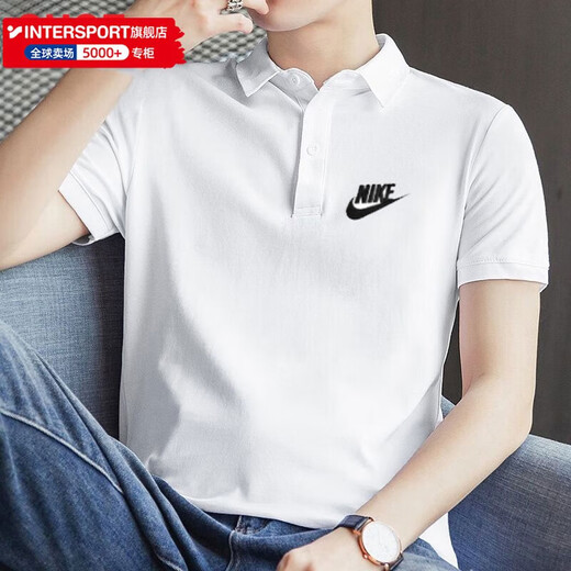 NIKET shirt men's clothing 25 summer new sportswear fashionable casual short-sleeved breathable lapel tennis polo shirt FN3895-100/size one size S (165/84A)