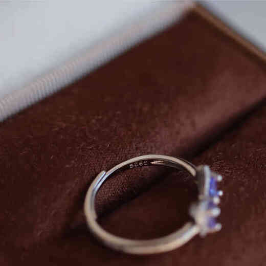 OEMG's stunning blue-purple tanzanite ring s925 sterling silver ring adjustable female gift light luxury niche high natural tanzanite ring with adjustable opening