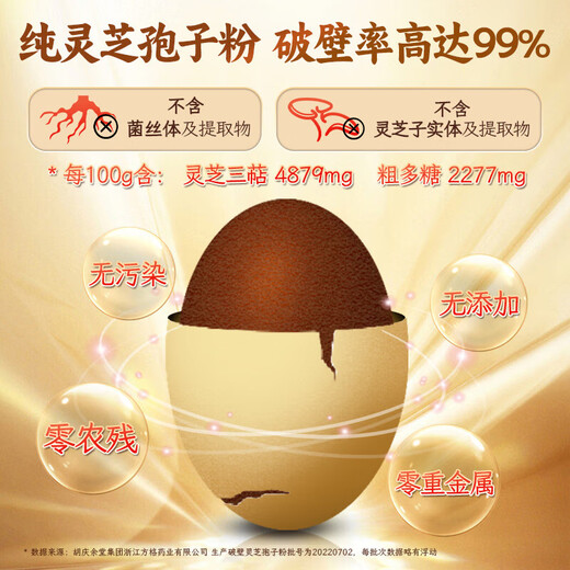 Hu Qingyutang Square Break Wall Wall Ganoderma lucidum порошковая подарочная коробка 64 мешки/коробка с улучшенным иммунитетом питания здравоохранения и подарки по питанию 1 коробка 1G 64 пакеты