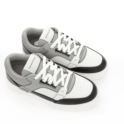 Armani / Armani EA Fashion Fashion Trend Volydal Low-Top Genuine Leather Casual Chaussures x4x688 XR333 Blanc / Bleu U569 42