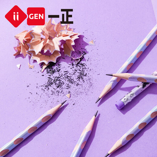 Yizheng Iigen Pattionery Stationery Sanrio Image Cartoon HB HB HOJO Lápiz YZ9793 Fold Lomi HB Luminoso Eraser Head Hole Pencil (12 paquetes HB