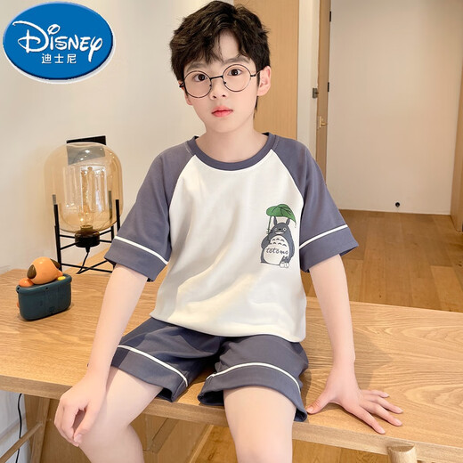 Disney Boy Pyjamas Kinder Sommer dünne Baumwoll-Kurzärmer-Anzug mittelgroßer Kinder 12-jähriger Junge modische Sommer-Heimkleidung 672 165 s Größe Empfohlen 140-150 cm Körper