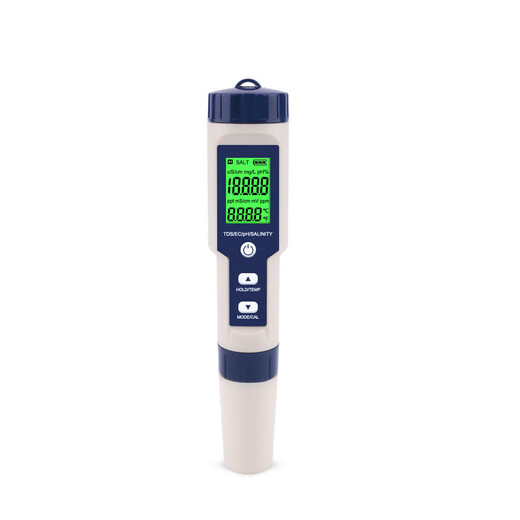 EZ-9909A personalizado de alta precisión 5 en 1 medidor de salinidad impermeable medidor de agua del acuario con luz de fondo EZ9901