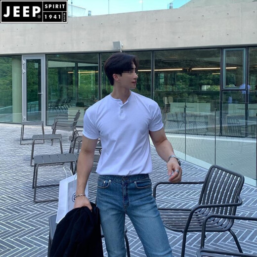 Jeep Spirit Henry Camisa pesada Americana Americana de algodón de algodón de algodón de verano Henry Henry Camiseta Yuppie Yuppie Camiseta Paul