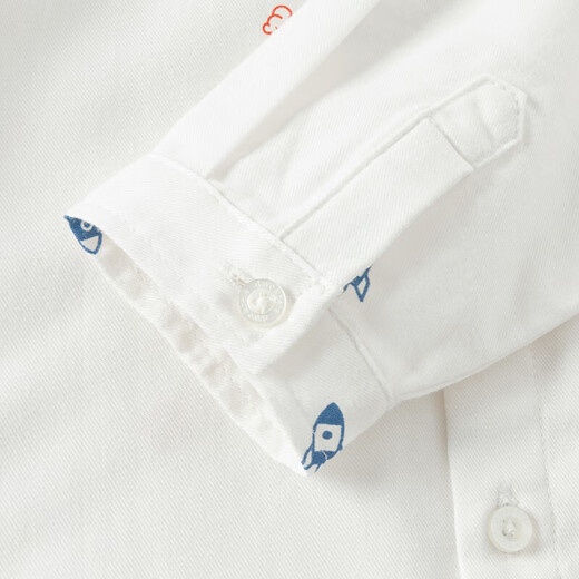 DAVE&BELLA children's shirts, boys' long-sleeved shirts, casual male baby clothes, children's tops, spring new toddler children's clothes, white background printing, in stock 110 cm (recommended height 100-110cm)