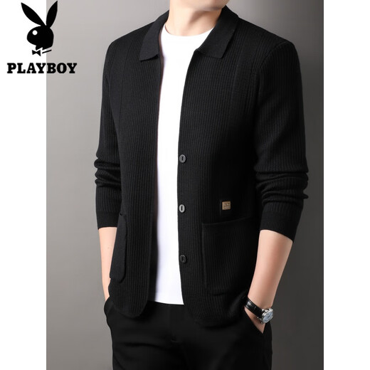 Playboy (Playboy) Frühlings- und Herbst-Strick-Strickjacke für Männer mit mittleren Alter Casual Thin Longleved Jacket Korean Style Slim Pullover Jacke Kamel M.