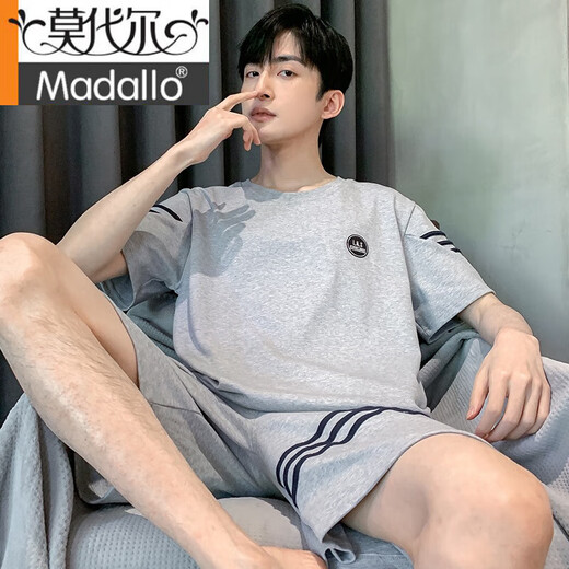 Pajama modal Men's Men's Summer Cotton Miné Summer Youth peut porter un ensemble de vêtements de maison plus à manches courtes HDE-9913 2XL