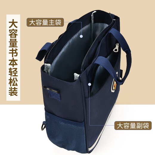 UNIVERSITY OF OXFORD Tuition Bag Primary School Male and Female Tote Bag Hand-carrying Book Bag Children's Crossbody Bag Tuition Bag Backpack 1194 Blue