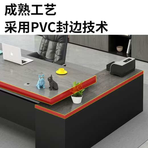 Shitingfang manager office desk combination boss desk desk executive desk simple modern light luxury classic royal walnut color length 160 width 60 + side cabinets self-installation 20% choice