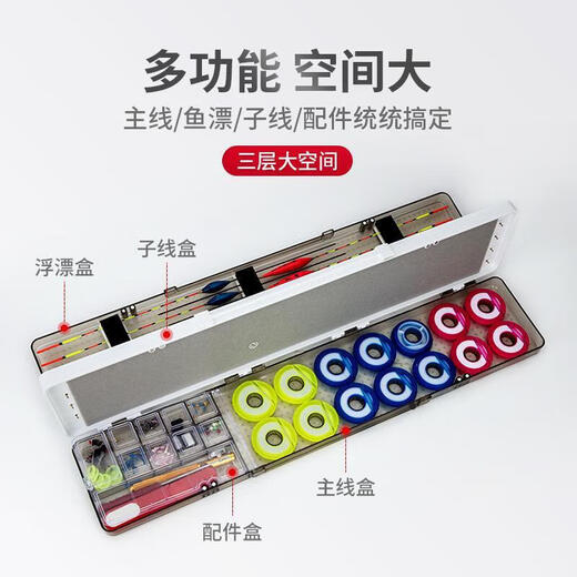 Ayub Old Fishing Gang float box three-layer multi-functional float box large capacity fishing sub-line box main line fish float box set 51 blue float box