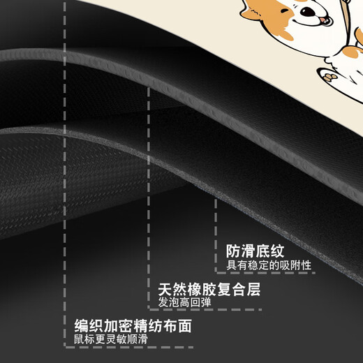 Drei-Farben-Katze Buddhist Text Maus Pad Creative Panda Computer Armband Pad Corgi Girls High-Value Office Desk 13546 Entschuldigung, meine soziale Angst 26 cm x 21 cm x 3 mm