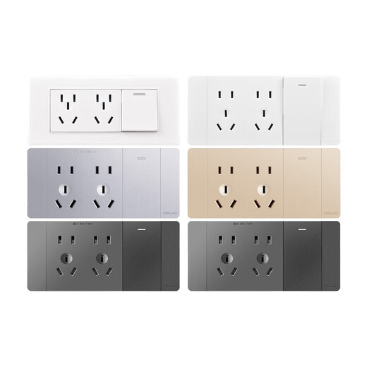 Delixi Electric 118 Typ Wall Panel, Double Control Sechs Löcher, einzelne zwei Einsätze zehn Löcher, 1 Öffnen sechs Löcher, 6 Loch -Power -Sockel, 691 modische Weiße One -Öffnen von zwei zehn Löchern
