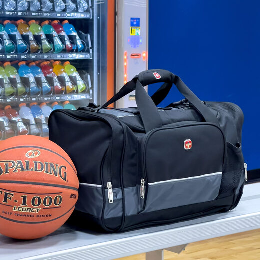 SWISSGEAR APEX Duffel Bag Gym Bag Travel Large Bag Black Gray/Black Dobby 20 Inch