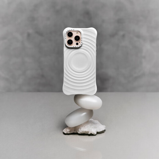 CASETIFY 纯色波漾手机壳 MagSafe兼容 硅胶手机壳 适用于苹果iPhone16/15 Plus/Pro/Max手机保护壳 白色Magsafe iPhone 16 Pro Max